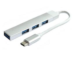 RoGer USB-C Hub: 3 x USB 2.0 / 1 x USB 3.0 5Gbps / Silver