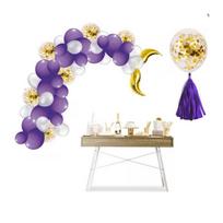 Šventinė balionų girlianda, 103vnt + pompa, 25-30cm, violetinė undinėlė