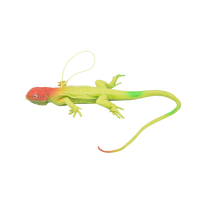 Guminis roplys / driežas su pakabuku - žalias, 30cm