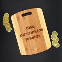 XL bambukinė pjaustymo lentelė su Jūsų pasirinktu tekstu