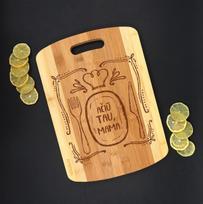 XL bambukinė pjaustymo lentelė „Ačiū tau, MAMA“