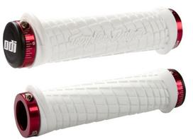Vairo rankenėlės ODI Troy Lee Designs Signature MTB Lock-On White w/ Red Clamps