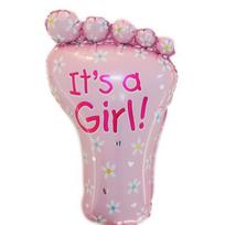Folinis balionas heliu - It's a girl / tai mergaitė, 45 x 77cm, rožinė