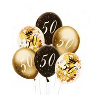 Šventiniai balionai su heliu 50 jubiliejui - 30cm, 6vnt.