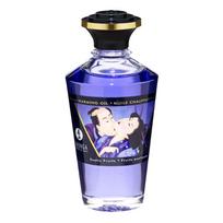 Shunga Exotic Fruits, 100 ml Egzotinių vaisių kvapo ir skonio šildantis masažo aliejus