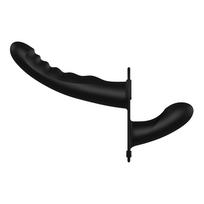 Ouch! Dual Vibrating Silicone Ribbed Strap-on Dvigubas vibruojantis strap-on dildo