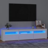 Televizoriaus spintelė su led apšvietimu, balta, 180 x 35 x 40 cm