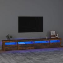 Televizoriaus spintelė su led, dūminio ąžuolo, 270 x 35 x 40 cm