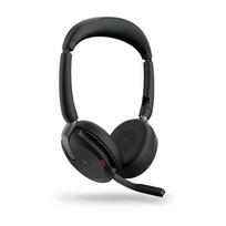 Jabra Evolve2 65 Flex MS Stereo Belaidės ausinės, Bluetooth, USB-A, Wireless Charging, Juoda