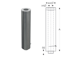 Izoliuotas  kamino vamzdis, prailginimas pirties kaminui, D115, 500-1000mm , Schiedel