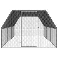 vidaXL Lauko narvas viščiukams, 3x6x2m, galvanizuotas plienas, Sidabro