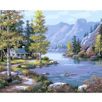 Paupio kotedžas Peizažas „pasidaryk pats“ Skaitmeninė tapyba pagal skaičius Šiuolaikinis sienų menas Drobės tapyba Dovana vaikams namų dekoras 40x50cm no frame