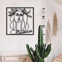 Pablo Picasso Metal Wall Art, Metal Wall Decor, Minimalist Artwork, Picasso Line Art, Modern Home Decor, Living Room Wall Art, Modern Art 70 x 70 cm (28" x 28") juoda