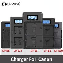 PALO Canon fotoaparato įkroviklis LP-E5 LP-E6 LP-E8 LP-E10 LP-E12 LP-E17 LP E5 E6 E8 E10 E12 E17 baterijos USB dvigubas išmanusis Canon įkroviklis juoda