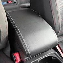 Black-white line Car Accessories Microfiber Leather Interior Center Console Armrest Box Cover Trim For VW Golf 8