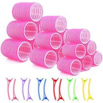 30 vnt Big Curlers Susuktukas, Rožinis suktukas trumpiems plaukams, Susuktukas ilgiems plaukams 44mm 36mm 25mm Susuktukas su 12 Clip Duck snapu, tinka moterims ir vaikams 20x20x3cm