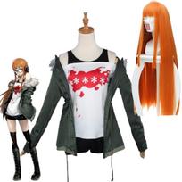 Anime žaidimas Persona 5 Futaba Sakura Cosplay Perukas Kojinės Akiniai Striukė Marškiniai Šortai Neutralūs Helovino Karnavalo Šventės Kostiumai L-(Costume+Wig)