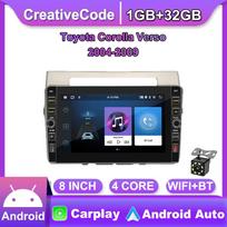 8 colių 2 din Android automobilio radijo daugialypės terpės vaizdo grotuvas, skirtas Toyota Corolla Verso 2004-2009 su mygtuko rankenėle WiFi 1+32GB 1+32GB