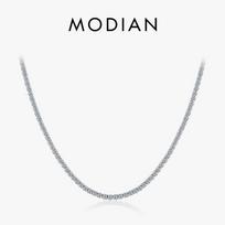 Modian Full Clear CZ Necklace 925 Sterling Silver Sparkling Choker Necklaces For Women Statement Jewelry sidabras