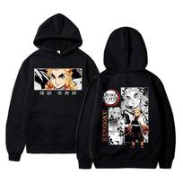 Anime Demon Slayer Rengoku Kyoujurou Dvipusis Spaudinys Gobtuvu Palto Unisex Kimetsu No Yaiba Džemperiai Unisex Manga Vintažinis Džemperis 2XL
