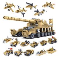 544vnt statybiniai blokai karinė transporto priemonė 16 surinktų 1 super tankų armijos plytų žaislai vaikams hobis