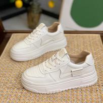 Genuine Leather Thick Soles Women's Spring Casual Sports Shoes 35 smėlis
