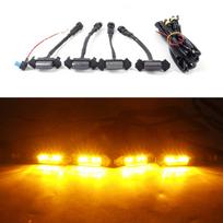LED grotelių žibintų rinkinys Automobilių dienos žibintų automobilių modifikavimo priedai Blackened Shell Amber Light