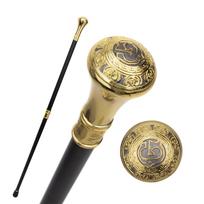 Auksinė juoda prabanga G viduramžių menas masonų masonai vaikščiojimo lazda Mados lazda Crosier Knob lazda 93cm geltona