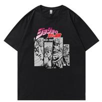 Manga Jojo Bizarre Adventure marškinėliai Unisex Japan Anime Summer marškinėliai Kawaii Jojo grafiniai marškinėliai Unisex 90s medvilniniai marškinėliai Unisex L