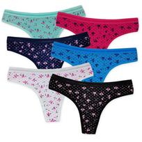 Women Sexy G-String Print Thong Ladies Briefs Lingerie Knickers Fashion Panties Low Rise Underpants Underwear 6 Pcs/lot M
