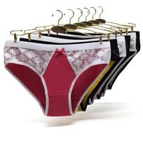 Medvilninės kelnaitės moterims Seksualūs nėriniuoti apatiniai apatiniai kelnaitės žemu juosmeniu Moteriškos kelnaitės Moteriškas apatinis trikotažas 6 vnt/komplektas M