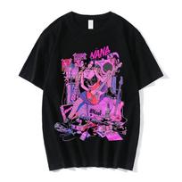 Nana Osaki Anime marškinėliai Black Stones Band Unisexga trumpomis rankovėmis marškinėliai Unisex moteriški 100% medvilnės laisvalaikio marškinėliai Harajuku Streetwear L