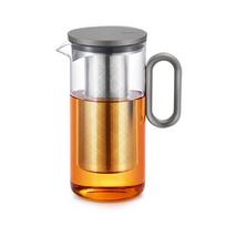 Samadoyo Karščiui atsparus stiklinis arbatinukas Aliuminio lydinio puodelio dangtelis Modernus arbatinukas su filtru Arbatinukas Virimo puodas Arbatos rinkinys 900ML 900ML pilka