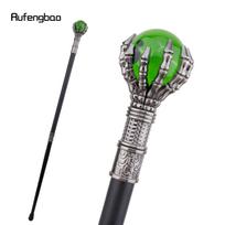 Žalias stiklinis rutulys, garų rutulys, vaikščiojimo lazdelė, madinga dekoratyvinė lazda, džentelmenas, prabangi vaikščiojimo lazda „Crosier Knob“, 93 cm žalia