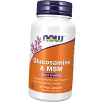 Gliukozaminas ir MSM, sąnarių sveikata, gliukozaminas ir MSM, „Now Foods“ 60 daržovių kepurėlių (03128015) 60vcaps