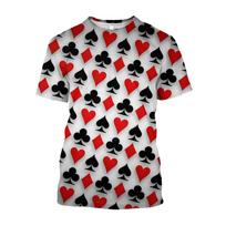 Fashion 3D Playing Poker Card Printed Aesthetic T-shirts Men Funny Casino Graphic Tees Harajuku Clothing Short Sleeve Tops 5XL