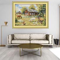 Siuvinėjimo rinkinys Pažymėtas siūlas, Peizažo siuvinėjimas, 58 *43 cm