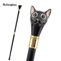 Juoda auksinė katė džentelmeno kačiuko vaikščiojimo lazdele madinga lazda Gentleman Crosier Knob vaikščiojimo lazda 93 cm