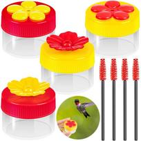 Mini Flower Hummingbird Feeder Outdoor Handheld Bird Feeders With Cleaning Brush For Garden Yard as shown