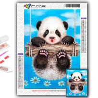 5D „pasidaryk pats“ deimantinis dažymas kryželiu „Animal Panda“ deimantinis siuvinėjimas, mozaikos sienų menas, namų dekoravimas Full Round 20X30CM