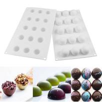 New 1 Pc White Silicone Mousse Mold French Dessert Baking Cake Mold Heart and Round Cupcake Baking Mouss