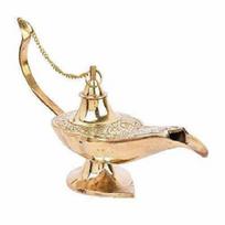 Žalvario alyvos lempa Aladin Chirag Rankdarbiai skirta namų dekoravimui 25,4 cm