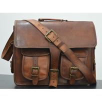 Goat Leather Vintage Messenger Shoulder Men Satchel Laptop Office Briefcase Bag. Size 11 x 15 x 4 Inches 11 x 15 x 4 Inches ruda