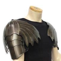 18GA Steel Medieval Pauldrons Gothic Winged Pair Of Pauldrons LARP Shoulder beige