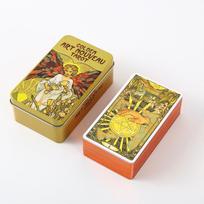 10x6 cm auksinis Art Nouveau Tarot skardoje