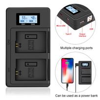 PALO NP-FW50 NPFW50 NP FW50 FW50 LCD USB dvigubas įkroviklis Sony A6000 A6400 A6300 A6500 A7 A7II A7RII A7SII A7S A7S2 A7R