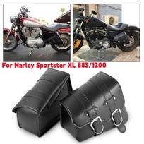 1 poros motociklo šoninis krepšys PU odinis motociklo šoninis sėdmaišis, skirtas laikyti Harley Davidson Sportster