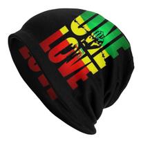 Hip Hop Žiemos šilti Vyrai Moterys Mezgimo Skrybėlė Unisex Suaugusiųjų Viena Meilė Jamaika Reggae Kaukolės Pupelės Kepurės Kapotinės kepurės 1