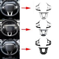 3 vnt. / komplektas automobilio vairo apdailos dangtelio apdailos lipdukas, tinkantis Peugeot 2008 208 308 matte silver