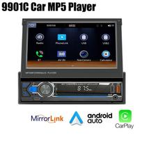 9901C 7 colių belaidis automobilio radijas CarPlay ir Android Auto automobilio stereofoninis Bluetooth 5.1 FM radijo MP5 grotuvas 7 Inch with carplay juoda